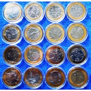 เหรียญ​บราซิล​ Brazil, 1 Real, (ชุดที่ระลึก​โอลิมปิก​เกมส์​ Rio 2016เต็ม​ชุด 16 เหรียญ​),#​695T, ไม่​ผ่าน​ใช้​ UNC