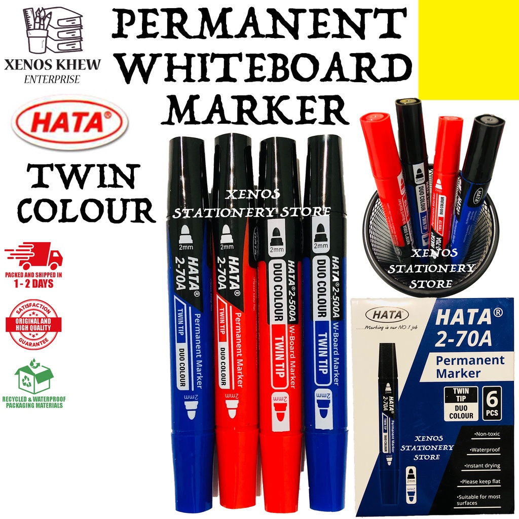 HATA TWIN PERMANENT MARKER / HATA TWIN WHITEBOARD MARKER 2MM