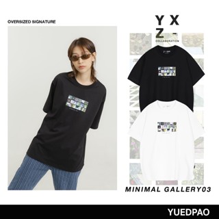 Yuedpao X Minmal Gallery03 ยอดขาย No.1 รับประกันไม่ย้วย 2 ปี เสื้อยืดเปล่า เสื้อยืด Oversized แขนสั้น Set Black&amp;White