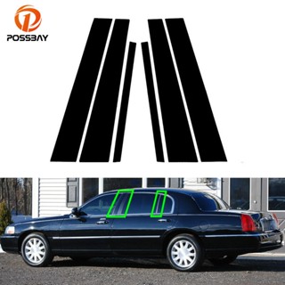 【IN Stock Store】สติกเกอร์ติดเสาประตู หน้าต่างรถยนต์ สีดําวาว คุณภาพสูง สําหรับ Lincoln Town Car 1998-2011