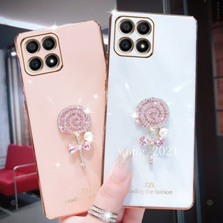 ใหม่ พร้อมส่ง เคสโทรศัพท์มือถือ ซิลิโคนนิ่ม ปิดด้านหลัง ประดับไข่มุก พลอยเทียม อมยิ้ม สีหวาน หลากสี สําหรับ Honor X8a 5G 2023 X8a 5G