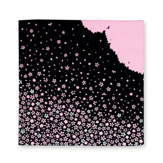 [87427] Size 50x50 cm - Furoshiki ผ้าห่อ ผ้าญี่ปุ่น : ลายฮานะราชิ ลมในฤดูใบไม้ผลิ (花嵐, Hanaarashi)