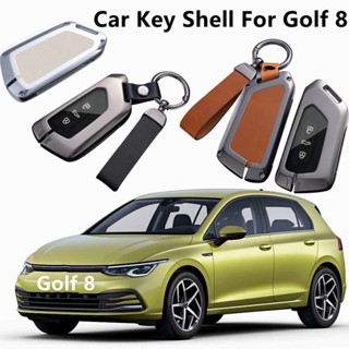 Car Key Cover Zinc Alloy Key Case For Volkswagen Golf 8 Shell Skoda Octavia A8 MK4 Mk8 2020 2021 Seat Leon Mk4 Cupra For