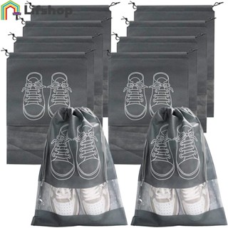 5Pcs Visible Non-Woven Dustproof Shoes Bags/Portable Drawstring Shoes Storage Bag/Multicolor Reusable Clothing Organizer Travel Pouches