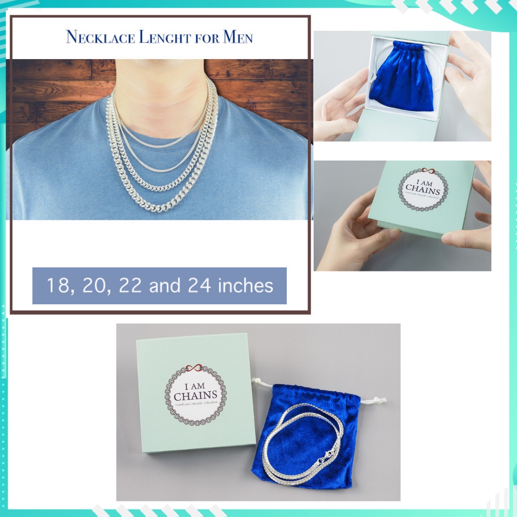 I Am Chains سلسلة فضة 925 للرجال 16-30 بوصة — صورة 8
