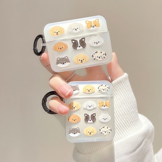 เคสหูฟัง ซิลิโคน ใส กันกระแทก ลายการ์ตูนสุนัขน่ารัก พร้อมแหวน สําหรับ Airpods 1 2 Pro 3