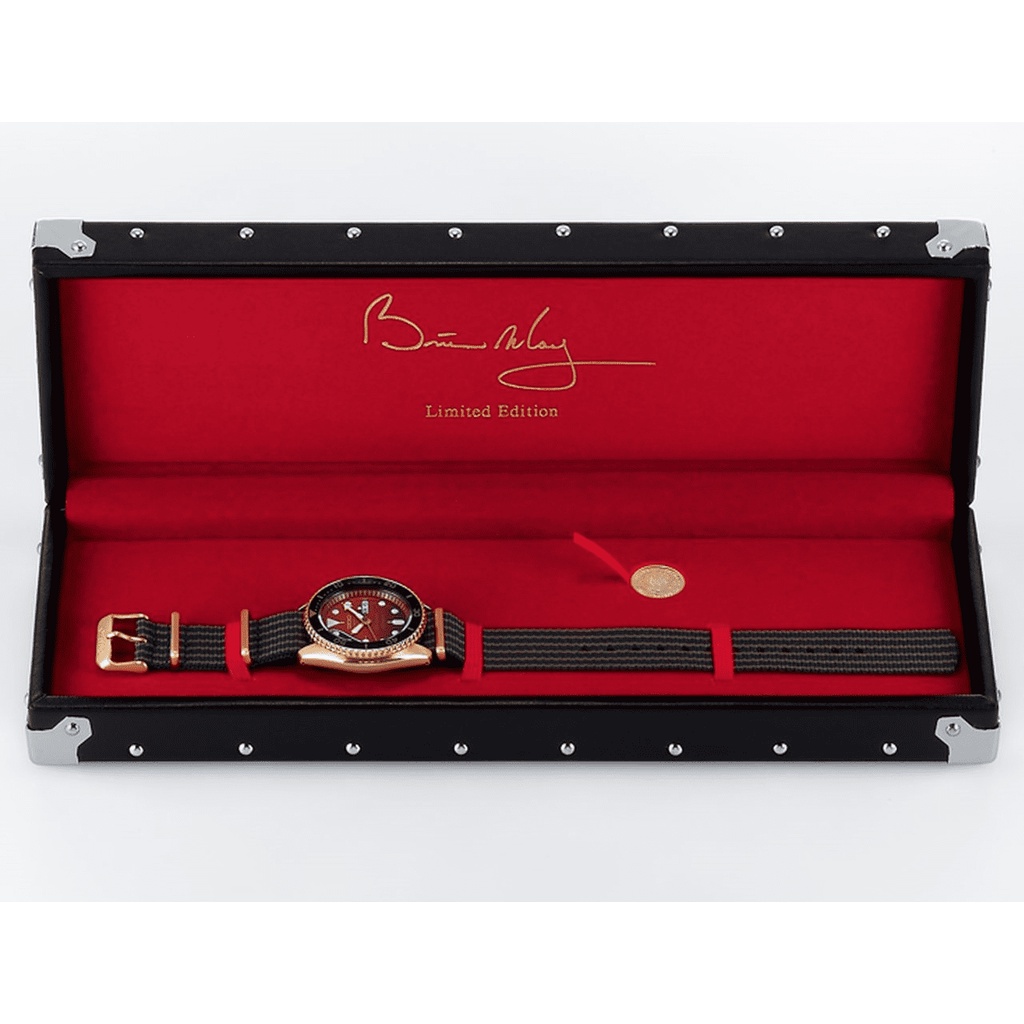 SEIKO 5 SPORTS AUTOMATIC Brian May Limited Edition นาฬิกาข้อมือผู้ชาย รุ่น SRPH80K,SRPH80K1 สายผ้า #4