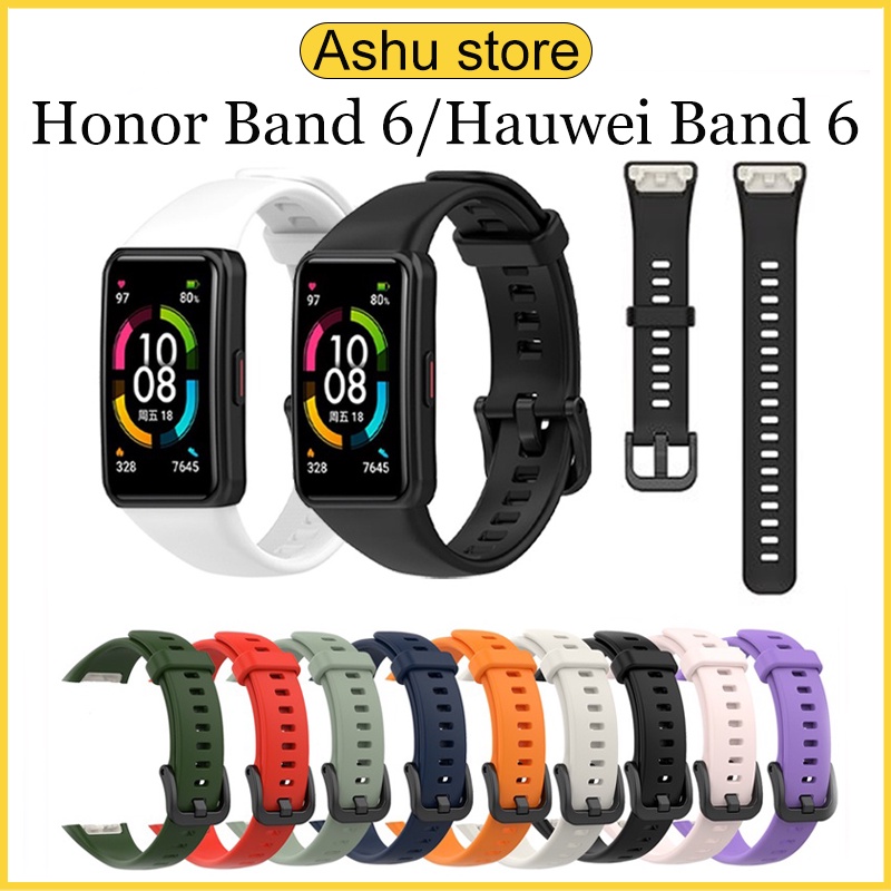 สายนาฬิกาซิลิโคน Huawei Band 6 สายนาฬิกาซิลิโคนทดแทนกันน้ำและทนทาน Honor Band 6