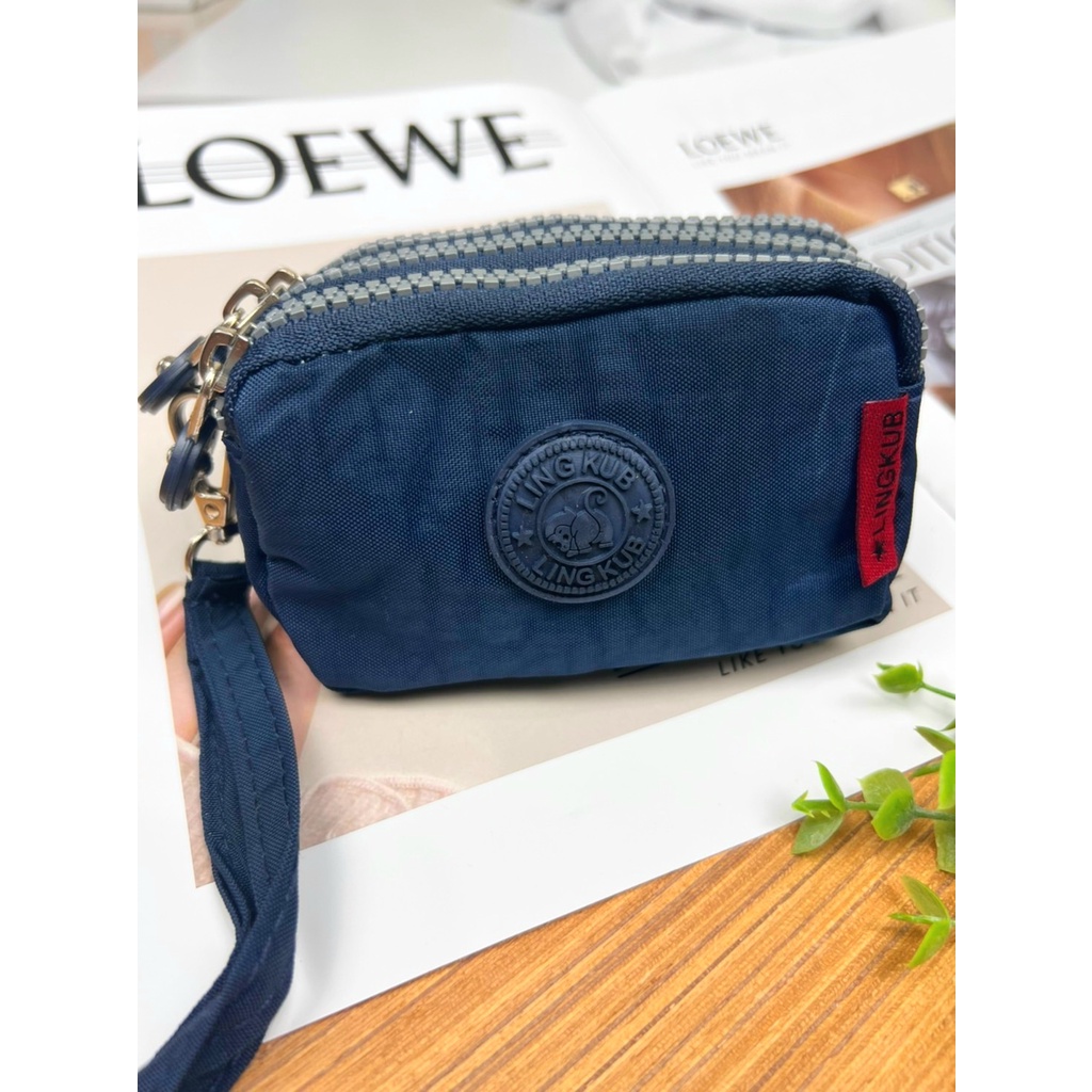 กระเป๋าเหรียญ 3 ซิบ บุฟองน้ำกันกระแทก ยาว 4.5 นิ้ว กว้าง 3 นิ้ว ใส่ธนบัตรพับครึ่งได้ #3 ซิบลิงคับ