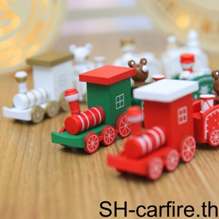 รถไฟไม้ สโนว์แมน 4 ส่วน สําหรับตกแต่งบ้าน ปาร์ตี้คริสต์มาส ปีใหม่ [carfire]