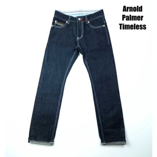 ยีนส์ริมแดง Selvedge Arnold Palmer เอว 28-29 ผ้าด้านสีเข้ม ใหม่ ดีเทลสวย เดินด้ายใหญ่ ขากระบอกเล็ก