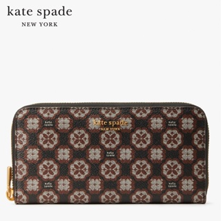 KATE SPADE NEW YORK SPADE FLOWER MONOGRAM COATED CANVAS ZIP AROUND CONTINENTAL WALLE K8937 กระเป๋าสตางค์