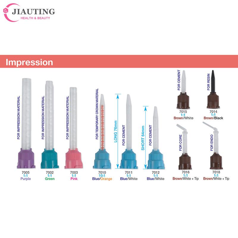 50pc Disposable Dental Materials Dentistry Silicone Rubber Gun Conveying Mixing Head Mixing Tip Sili