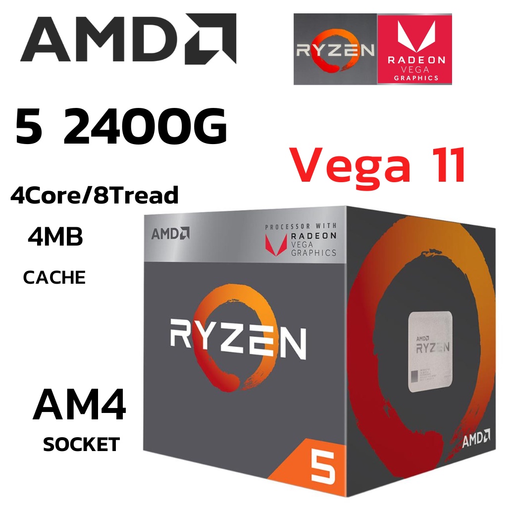 CPU Ryzen 5 2400G 4Core 8 Tread BestClock 3.6Ghz Turbo 3.9Ghz