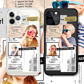 Collage child เคสไอโฟน iPhone 13 14 promax 11 pro max เคส 14 plus case 12 X Xr Xs Max couple cover โปร่งใส 7 8 plus