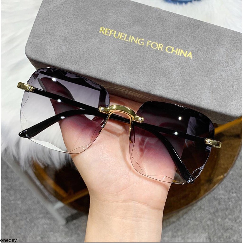 Oneday แว่นตากันแดด ไร้ขอบ สีพื้น แฟชั่น สําหรับผู้หญิง