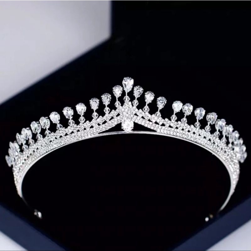 CROWN PREMIUM - Wedding Crystal Crown Headpiece Hairpiece Head Decorative - WEDDING HEADBAND - ที่คา