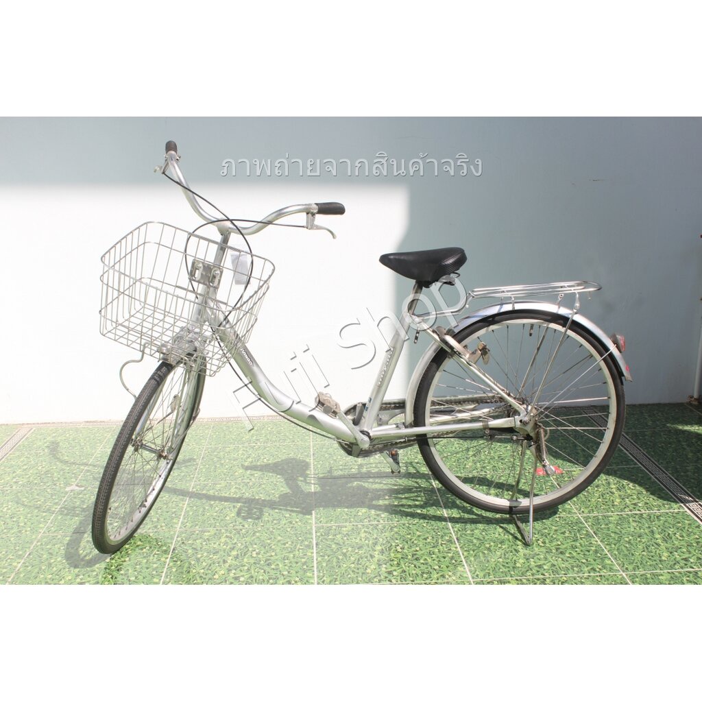 จักรยานแม่บ้านญี่ปุ่น - ล้อ 24 นิ้ว - ไม่มีเกียร์ - อลูมิเนียม - Miyata - สีเงิน [จักรยานมือสอง]