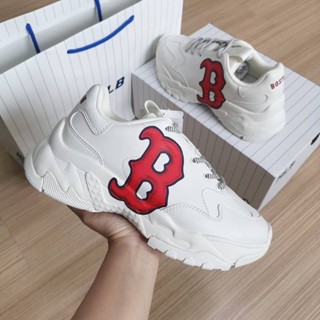 พร้อมส่ง MLB Bigball Chunky A Classic Boston Redsox รองเท้าสีขาว Logo B สีแดง 🤍❤️