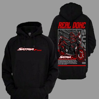 เสื้อกันหนาว มีฮู้ด ลายรถจักรยานยนต์ Suzuki Satria F150 Real Dohc