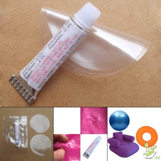 แผ่นแพทช์กาว PVC ไนล่อน PU ใช้ง่าย สําหรับซ่อมแซมเรือ ที่นอนเป่าลม ห่วงยางว่ายน้ํา ของเล่น 1 ชุด