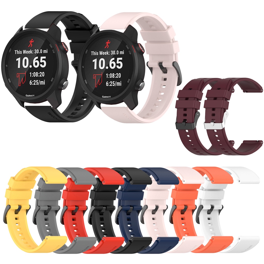 สายนาฬิกาข้อมือซิลิโคน 20 มม. แบบเปลี่ยน สําหรับ Garmin Vivoactive 3 5 Active 5 Forerunner 645 245 245M 55 158