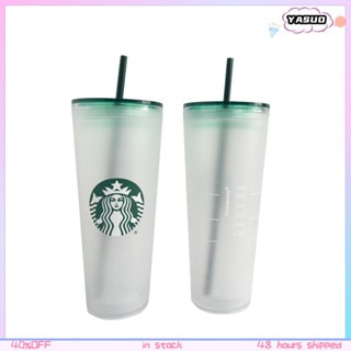 COD Starbucks 710Ml/24Oz ถ้วยกาแฟ Frosted ใหม่ถ้วยฟางดื่มเย็น