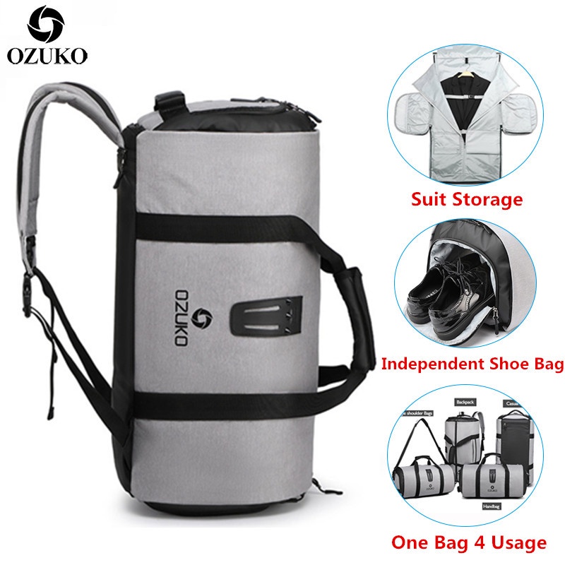 OZUKO Suit storage bag Multifunction Men Suit Travel Bag Large Capacity Waterproof Duffle Bag for Tr
