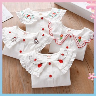 2022 girls spring shirt girls baby girls new lace collar top girls clothes childrens long-sleeved shirt