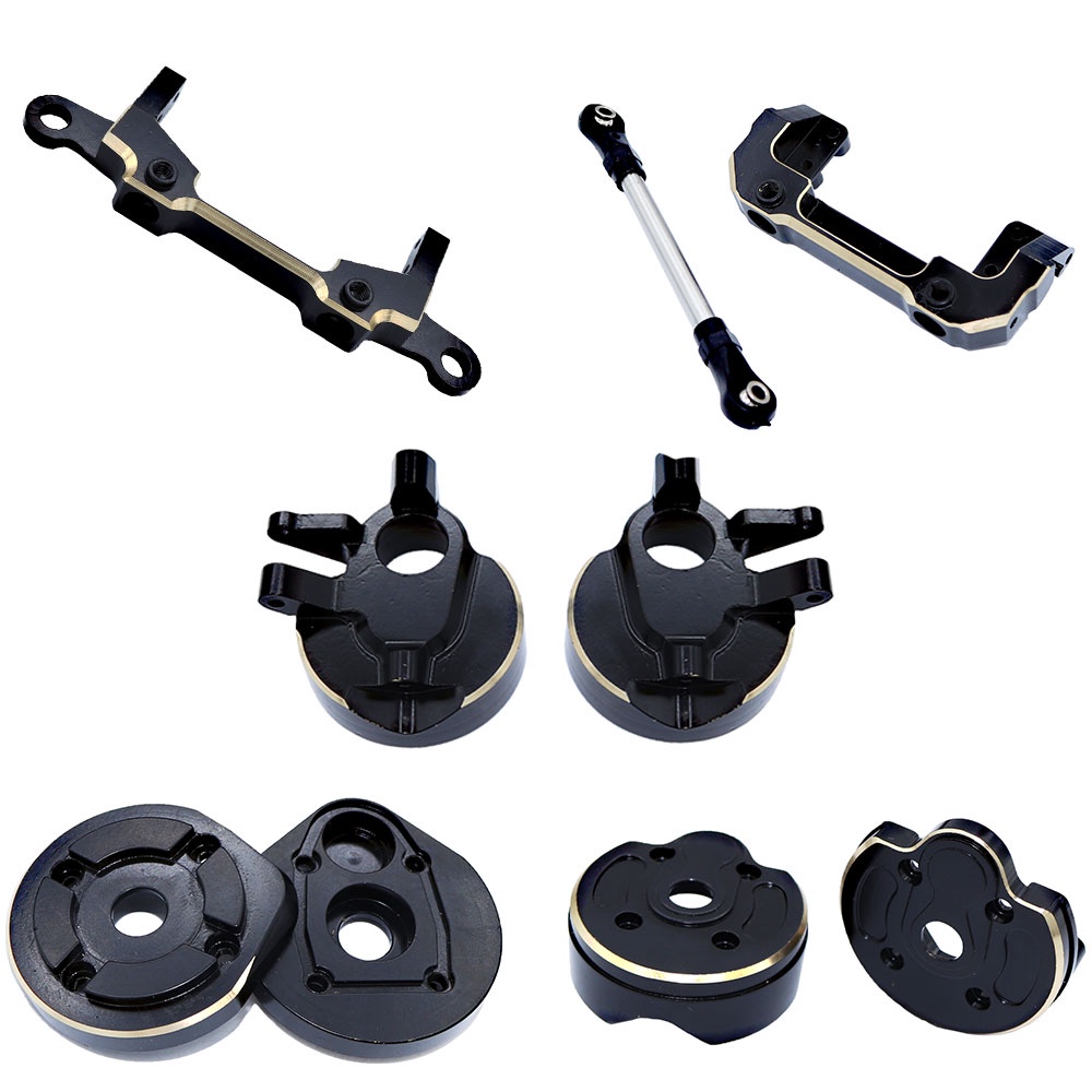SCX10 III Portal Axle Housing ทองเหลืองน้ําหนักสีดํา Electrophoressis สําหรับ 1/10 SCX10 III AXI0300