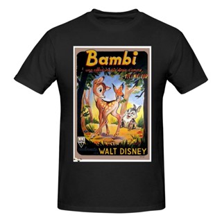 เสื้อยืดผ้าฝ้ายพิมพ์ลายขายดี เสื้อยืดคอกลม แขนสั้น ผ้าฝ้าย พิมพ์ลาย Disney Bambi สําหรับผู้ชาย