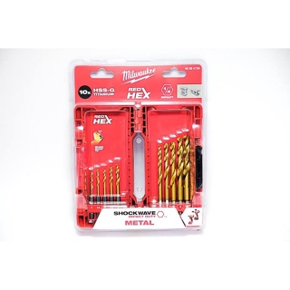 MILWAUKEE NO.48-89-4759 Red Hex Shockwave HSS-G Tin Drill Bit set Factory Gear By Gear Garage