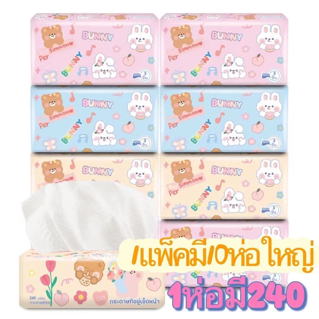 ขายแยกห่อ กระดาษทิชชห่อใหญ่ หนา 3 ชั้น (1 ห่อมี 240 แผ่น)A1