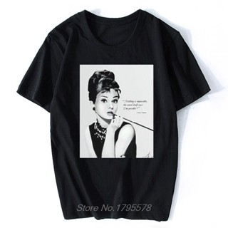 ถูกสุดๆเสื้อยืด ลาย Audrey Hepburn Smokes สําหรับเด็กผู้หญิง S-5XL