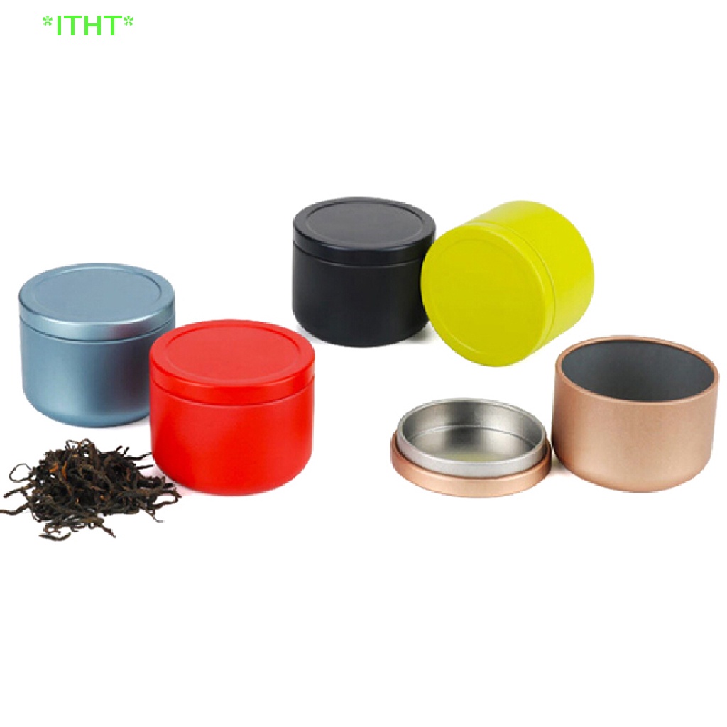 Itht> ใหม่ กระปุกอลูมิเนียมโลหะ กันกลิ่น สําหรับใส่สมุนไพร ชา