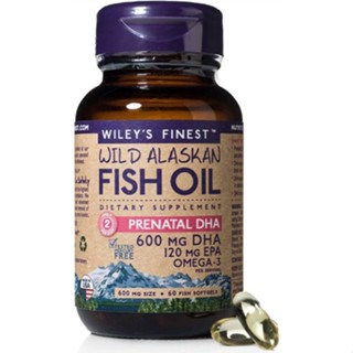 Wileys Finest Wild Alaskan Fish Oil Prenatal DHA - 600 mg, 60 Softgels