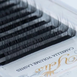 Yelix 0.07 B/C/C+/D Camellia Volume Eyelash Extension ผสมความยาวในหนึ่งแถว Lash พรีเมี่ยมนุ่มขนตาแสงธรรมชาติ Premade แฟน Lashes