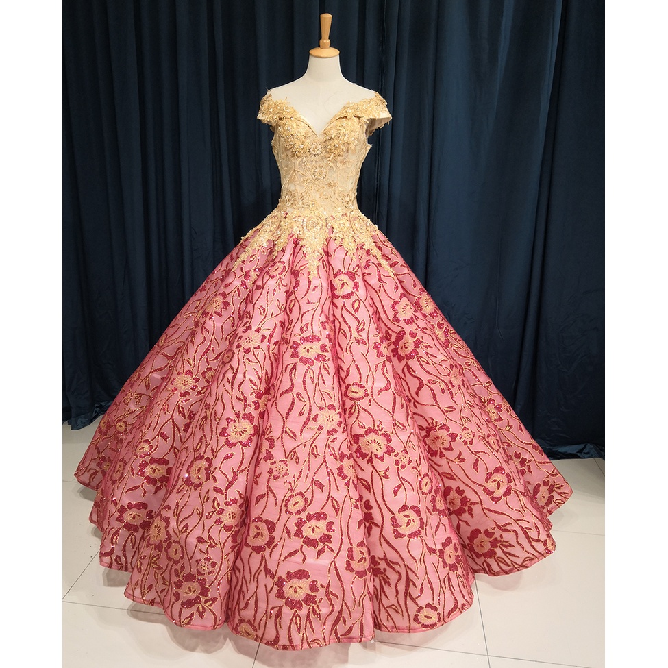 ชุดแต่งงานมือสอง/Dinner Dress 90% เหมือนใหม่ [M~XL Size]/Newest News สําหรับขาย 9