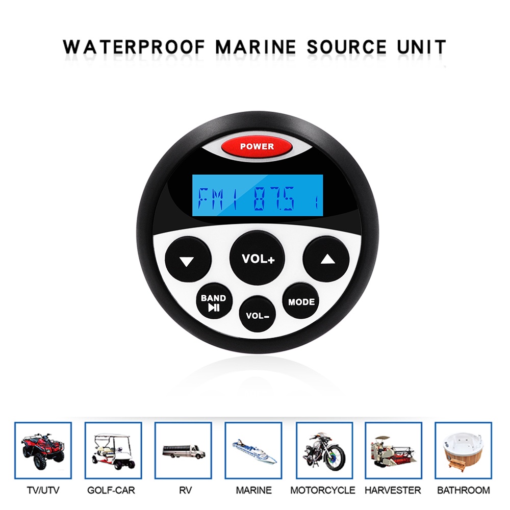 BWaterproof Marine Stereo Bluetooth Radio Motorcycle Audio Boat Car MP3 ...