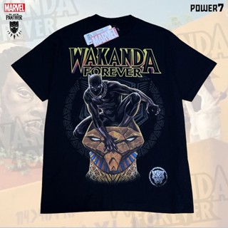 Power 7 Shop เสื้อยืดการ์ตูน มาร์เวล Black Panther Limited Edition ลิขสิทธ์แท้ MARVEL COMICS  T-SHIRTS (OPM-026)