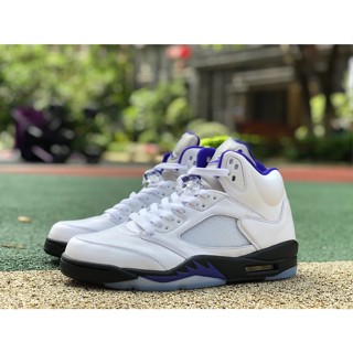 รองเท้าบาสเก็ตบอล Air Jordan 5 Retro "Concord" สีขาว สีม่วง สําหรับผู้ชาย 2022 AJ5 dd0587-141