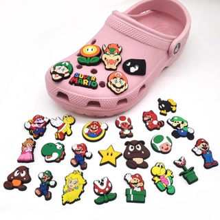 ขายดี Mario Jibz Croc cuteshoe charms เกมการ์ตูนตลก น่ารัก pvc ถอดออกได้ ตกแต่งรองเท้า ของขวัญเด็กผู้ชาย