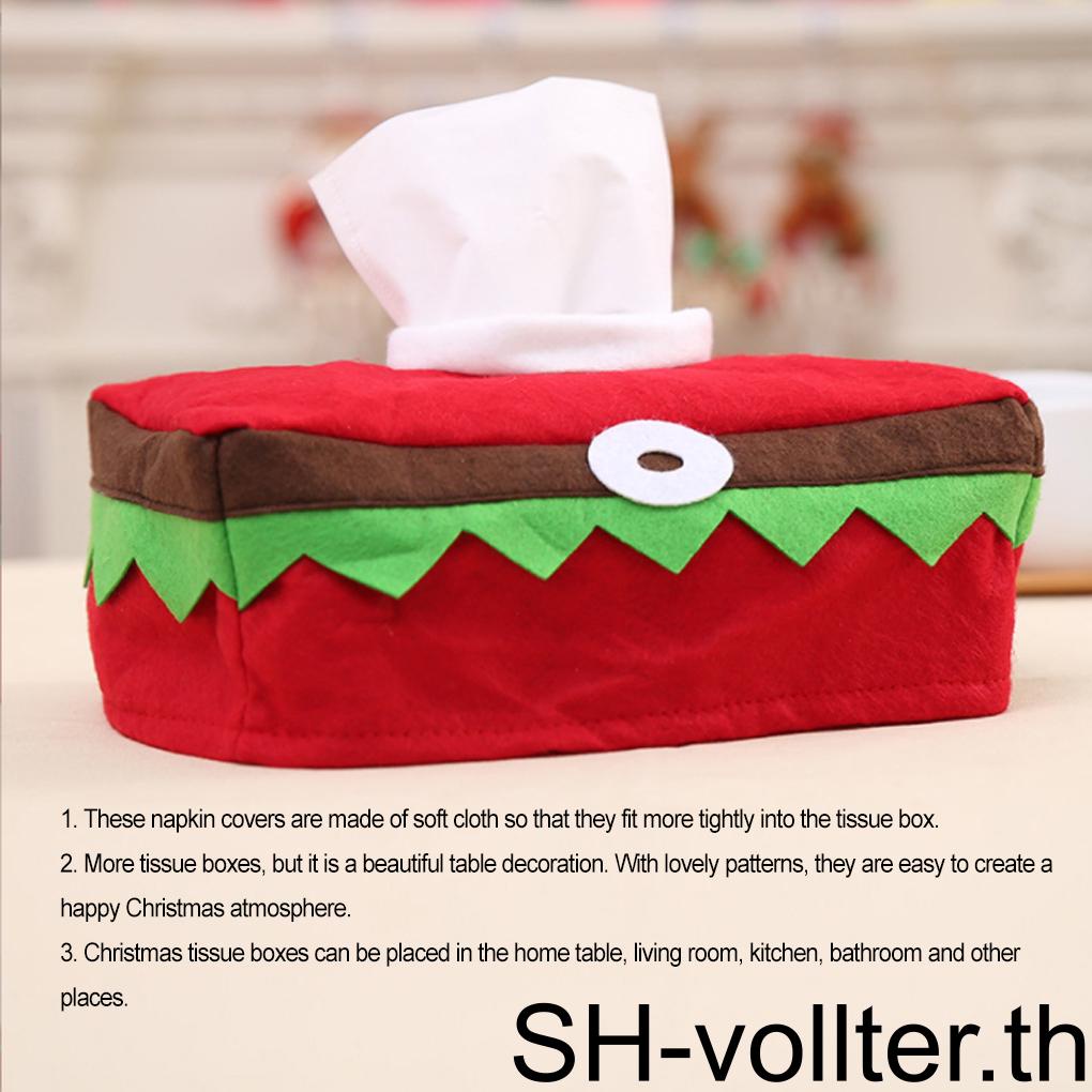 Xmas Paper Towel Storage Box with Lid Rectangular Cloth Paper Organizer