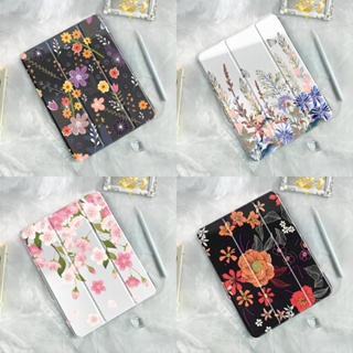 เคส ลายดอกไม้ กันน้ํา พร้อมช่องใส่ดินสอ สําหรับ iPad case Gen10 2022 Pro 11 4th 3rd 2021 10.9 นิ้ว iPad mini 6 8.3 นิ้ว Air4 Air5 2020