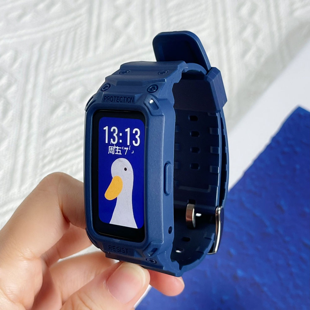 TPU Casio สไตล์เกราะสําหรับ HUAWEI Band 10 9 8 7 6 สายรัดข้อมือ + คลุมทั้งหมดป้องกันกรณีสําหรับนาฬิกา HUAWEI Fit 2 Band สําหรับ Honor Band 6 อุปกรณ์เสริม