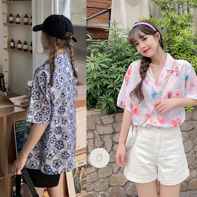 เสื้อฮาวายลายดอกไม้ เสื้อเที่ยวทะเล พร้อมส่งจากไทย