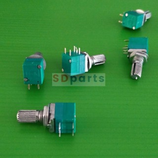 โพเทนชิโอมิเตอร์ Potentiometer วอลลุ่ม ไฟฉาย VR ปรับค่า 5 ขา B1K ถึง B500K #5 ขา เขียว (1 ตัว)
