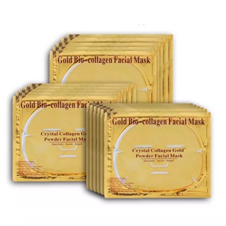 60/25/10PCS Gold Bio-Collagen Facial Mask Anti Wrinkle Crystal Powder Mask Anti Aging Oil-Control Beauty Skincare Pack W