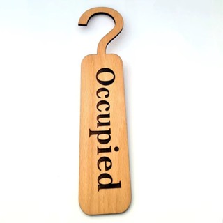 [FudFudAR] ฝุด-ฝุด-อะ Occupied Sign ป้ายไม่ว่าง ป้ายไม้ wooden sign ป้ายคล้องลูกบิดประตู ป้ายคล้องประตู Door Sign