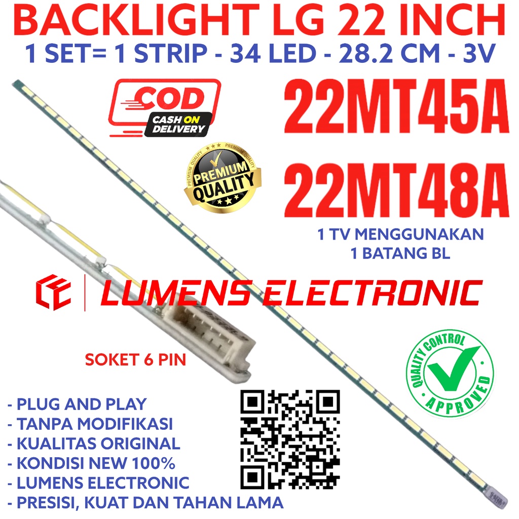 LG LED TV BACKLIGHT 22 INC 22MT45 22MT48 22MT45A 22MT48A SMD BL LAMP 34LED 32K 34 ปุ่ม 34 LED STRIPS